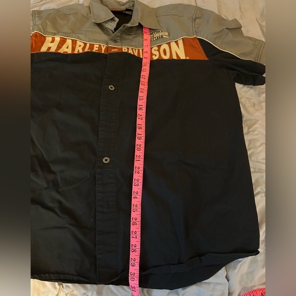 Harley-Davidson Men's Black, Gray, and Orange Casual Shirt - Picture 4 of 6